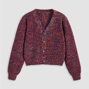 V neck knit cardigan